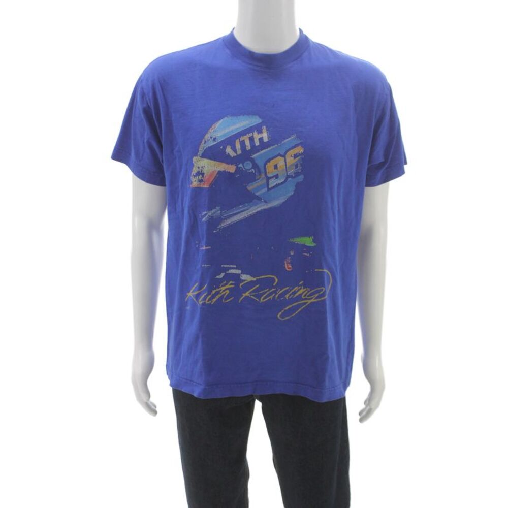 Kith Mens Blue Racing Graphic Basic T-Shirt 100% Cotton Size S